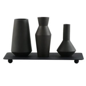 Black Tree Ceramic Pot in Art Deco Minimalist Style