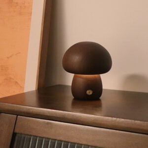 INS Wooden Cute Mushroom LED Night Light With Touch Switch  Bedside Table Lamp For Bedroom Childrens Room Sleeping Night Lamps Home Decor - Image 7