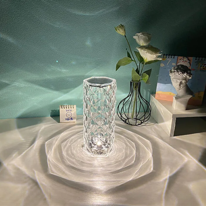 Elegant Nordic Crystal Lamp - USB Table Lamp with Touch Dimming and 16 Color Options