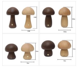 INS Wooden Cute Mushroom LED Night Light With Touch Switch  Bedside Table Lamp For Bedroom Childrens Room Sleeping Night Lamps Home Decor - Image 2