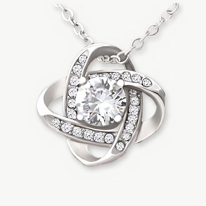 To My Daughter Love Knot Necklace – pendant and chain